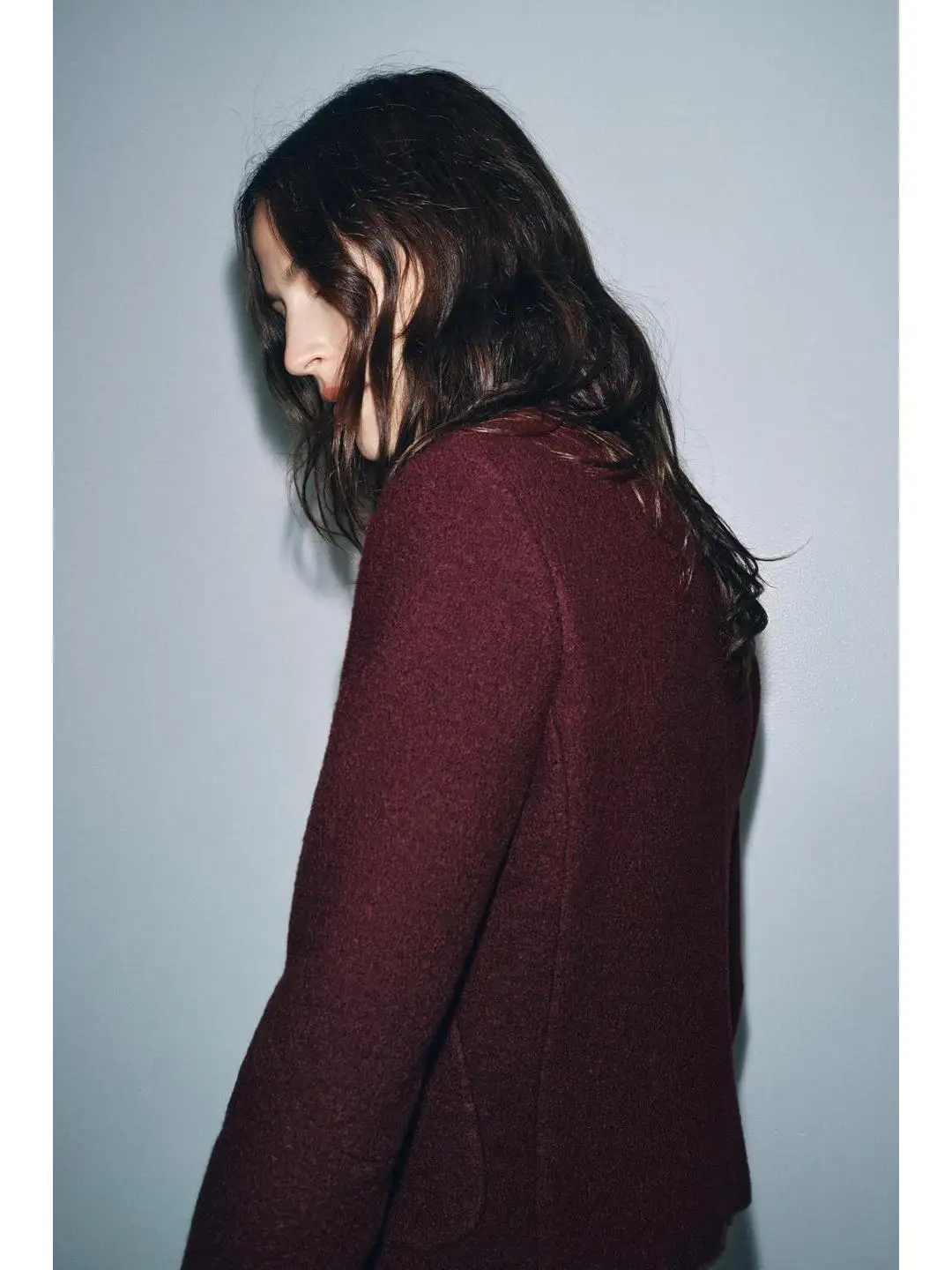 معطف Ele Sle بقصة ضيقة طويلة Sve بياقة واقفة وزر وتفاصيل دائرية من الصوف ملابس خارجية للنساء للتنقل بطول مناسب