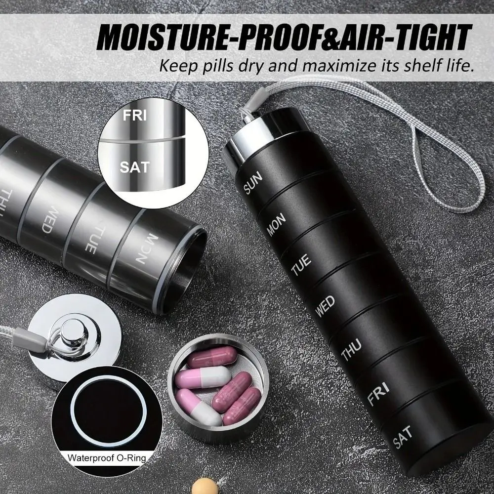 

Waterproof Weekly Pill Case High Capacity 7-Day Pill Organizer Sealed Moisture Proof Medicine Storage Box Daily Medicine