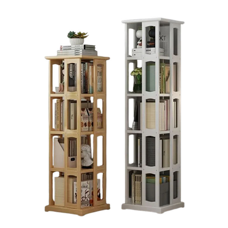 Traditional Rotating Bookcase Vintage Miniature Dollhouse Rotating Bookcase Vertical Estanteria Giratoria Libros Furnitures