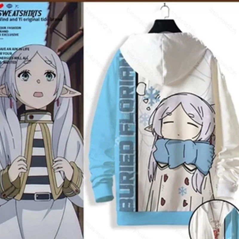 

Аниме Sousou no Frieren толстовка с 3d принтом для мужчин и женщин модный спортивный костюм повседневная толстовка с капюшоном одежда Beyond Journey спортивный костюм