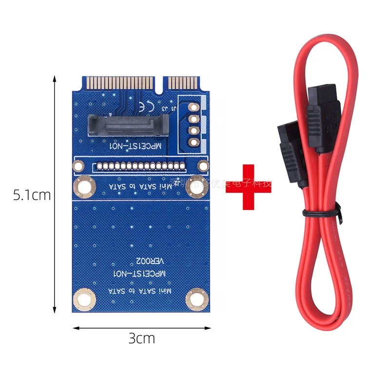 mSATA to SATA 7Pin Adapter Card MCA1219 Mini SATA SSD to Serial ATA Converter Board for Laptop Desktop