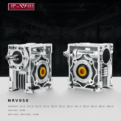 Worm Gear reducer NRV050 Gearbox Reducer Gear ratio 5:1 to 100:1 Hand Manual Self-Locking Right angle Reducer Gearbox