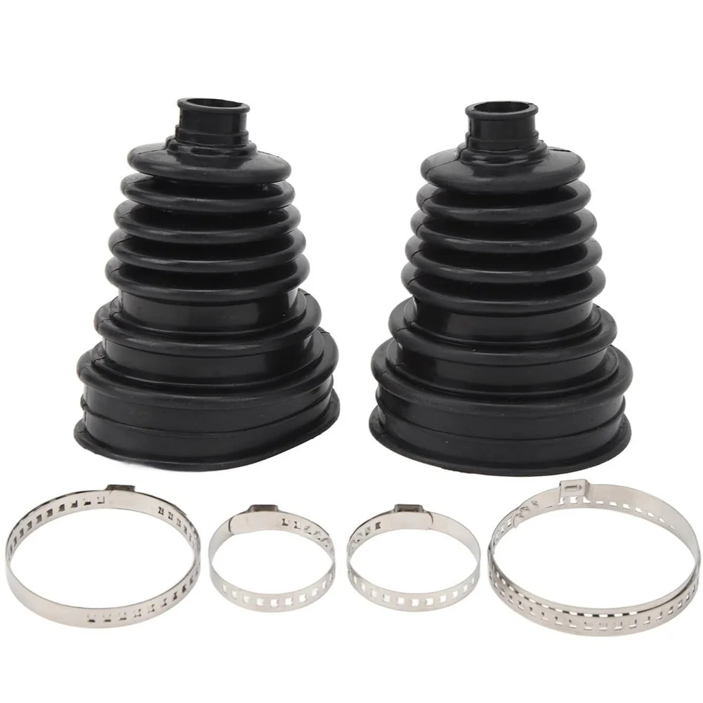 

Silicone For CV Joint Boot Set 2pcs Dust Covers + 4 Clamps for Car Ball Cage Protection Compatible with Motors