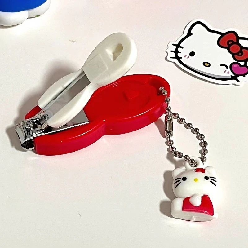 Sanrio Hello Kitty tagliaunghie simpatico cartone animato in acciaio inox Manicure tagliaunghie creativo portatile grande tagliaunghie