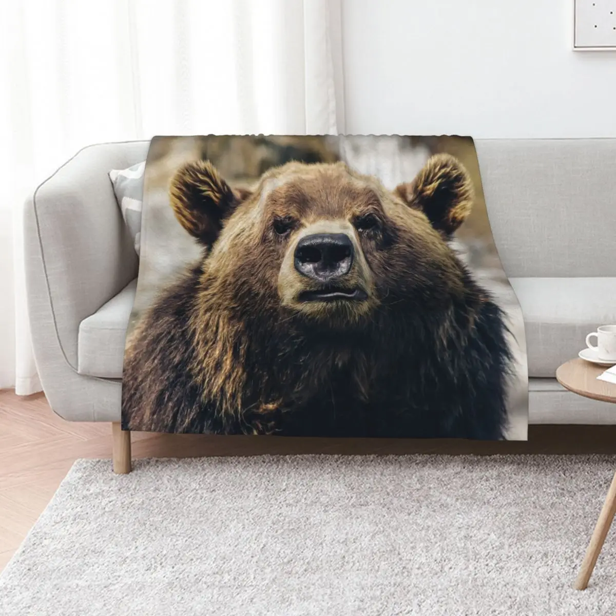 Grizzly Bear Throw Blanket Soft Big Designers Summer heavy to sleep Decorative Sofas Decorative Sofa Blankets