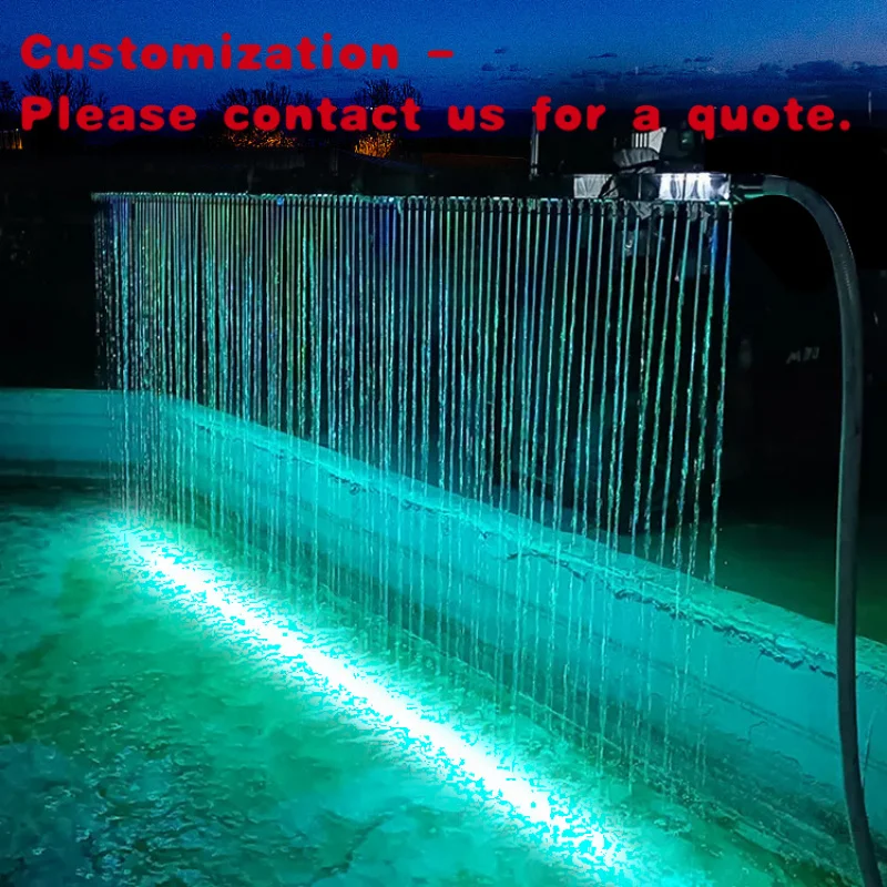 

custom.Customized Modern Stainless Steel Curtain Indoor/Outdoor Ornamental Rainy Waterfall Wall Hotel Pool Use
