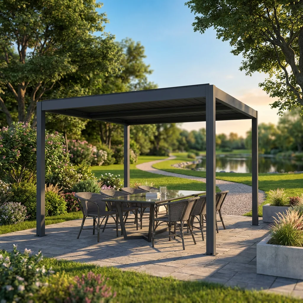 Factory Customization Multiple Sizes Outdoor Pavilion Adjustable Blinds Rainproof Pergola Heavy Duty Aluminum Alloy Gazebo