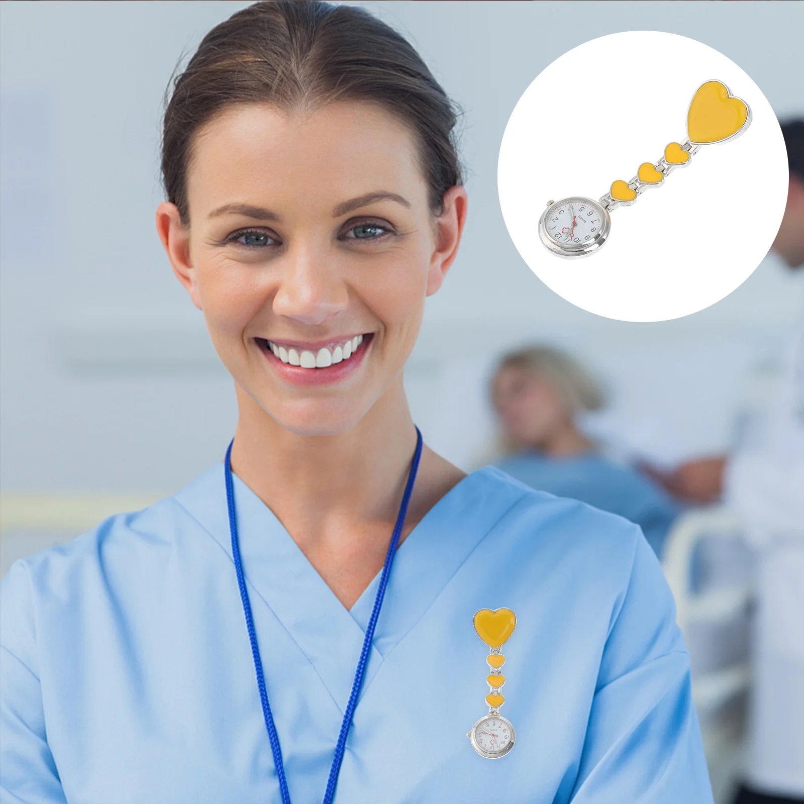 

1Pcs Nurse Doctor Pocket Watch Yellow Creative Hanging Watch Design Luminous Hands Medical Hospital Clinic Decoration