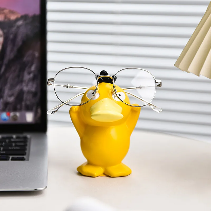 

HotSale Psyduck Glasses Holder Stand Cute Pokemon Eyewear Display Organizer Novelty Desk Decor for Home Office Optical Shop Gift
