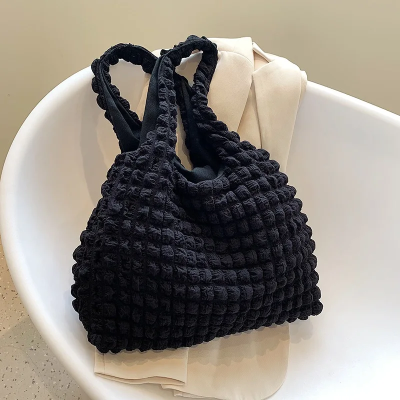 Damenmode geste ppte Umhängetasche Raum Baumwolle große Kapazität Handtasche und Geldbörse für weibliche Reise Einkaufstasche Hobos Taschen – Detail 5