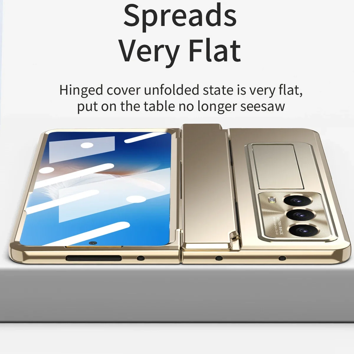 For Samsung Z Fold 7 6 5 4 3 Case Plated Flat Gold Armor Hinge Bracket Slot Glass Front Film Cover For Z Fold3 Fold4 Fold5 Fold6