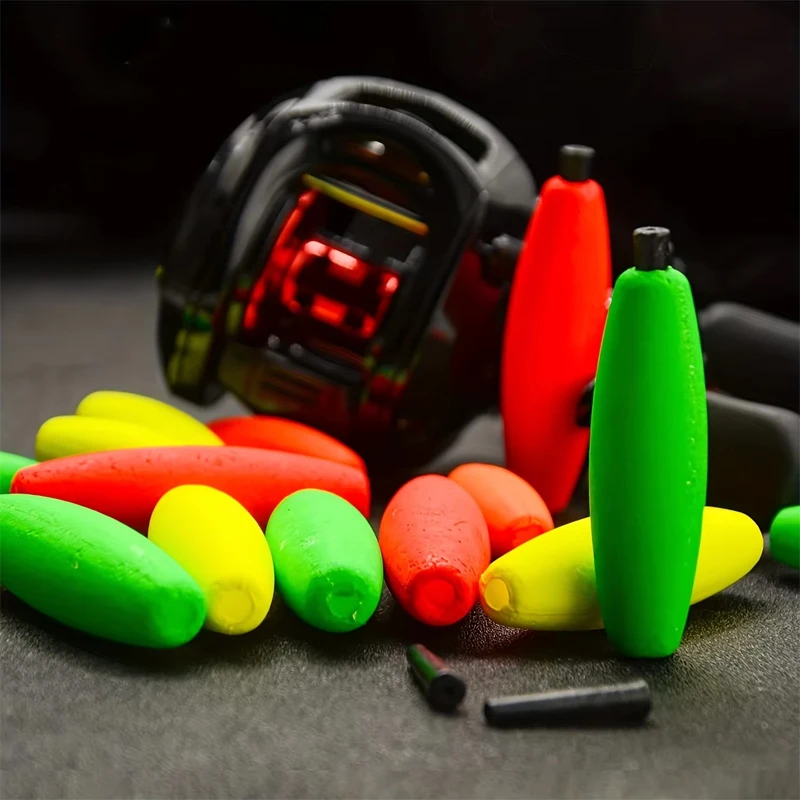 15pcs Peg Floats for Catfish Crappie, Foam Cigar Slip Fishing Corks Bobbers for Santee Rig
