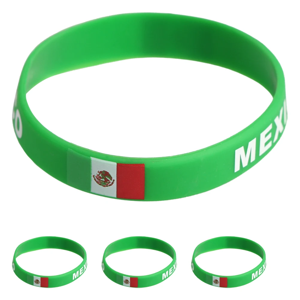 

Silicone Bracelets Country Flag Wristbands Sports Event Souvenir Team Bonding Adjustable Durable National Flag