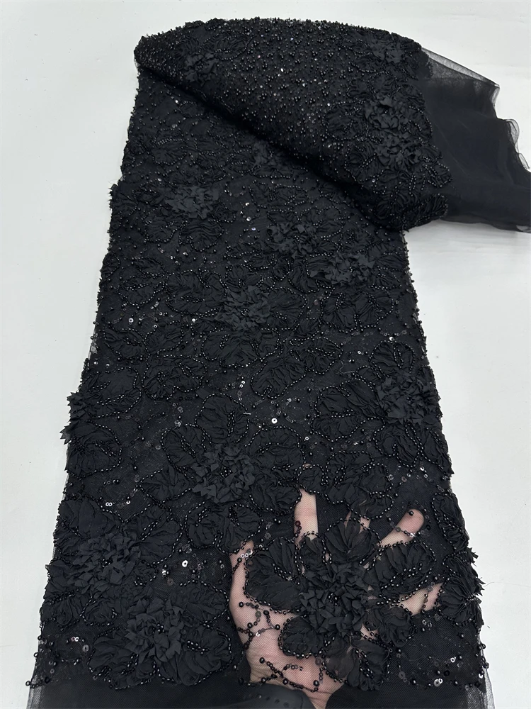 2025 أحدث الفرنسية ثلاثية الأبعاد تول أقمشة الدانتيل مطرز عالية الجودة الأفريقي صافي شبكة أقمشة الدانتيل مع الترتر لفساتين الحفلات المسائية