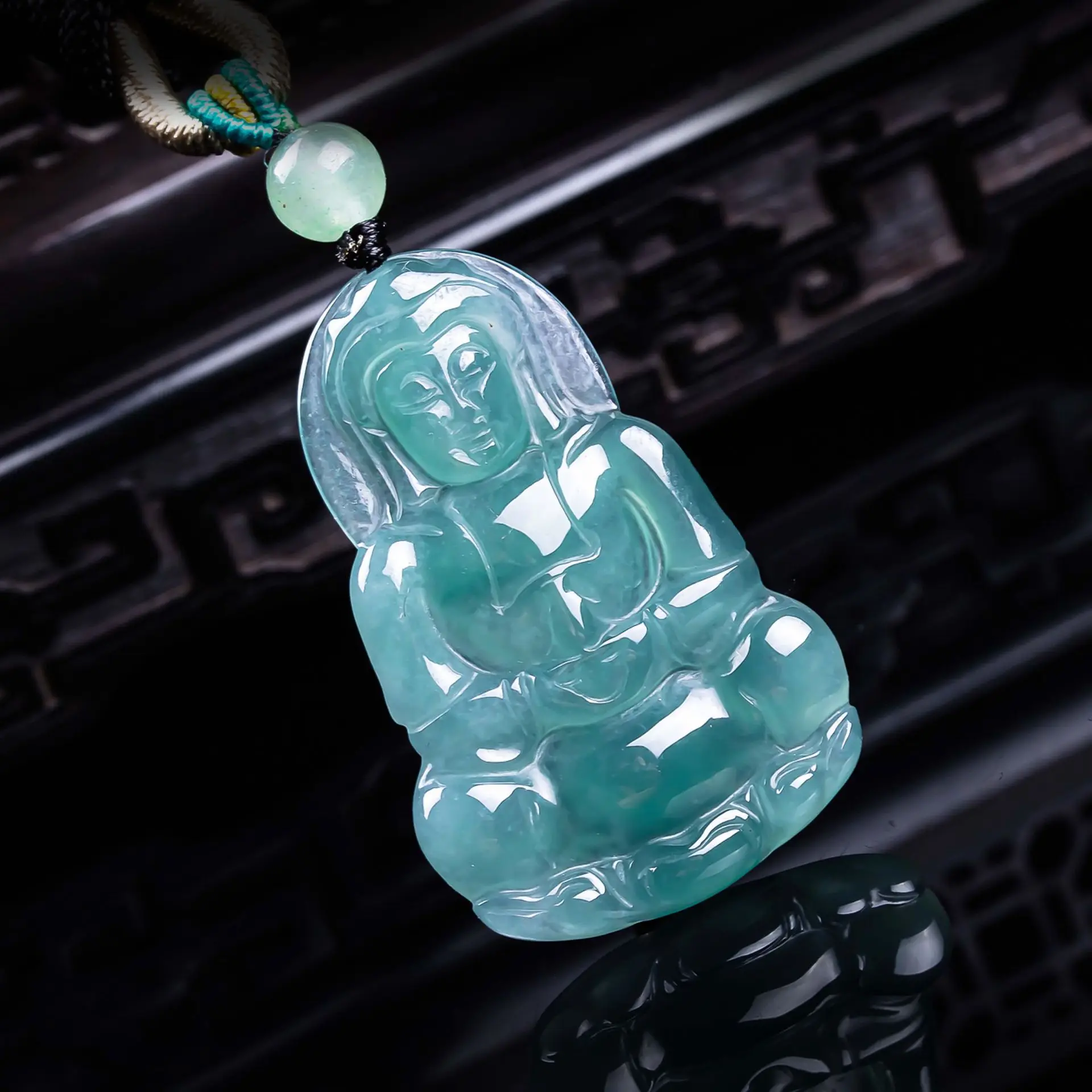 

Natural Myanmar Jadeite Guanyin Pendant Necklace Gemstone Accessories Fashion Real Jade Charm Carved Amulet Gifts for Women