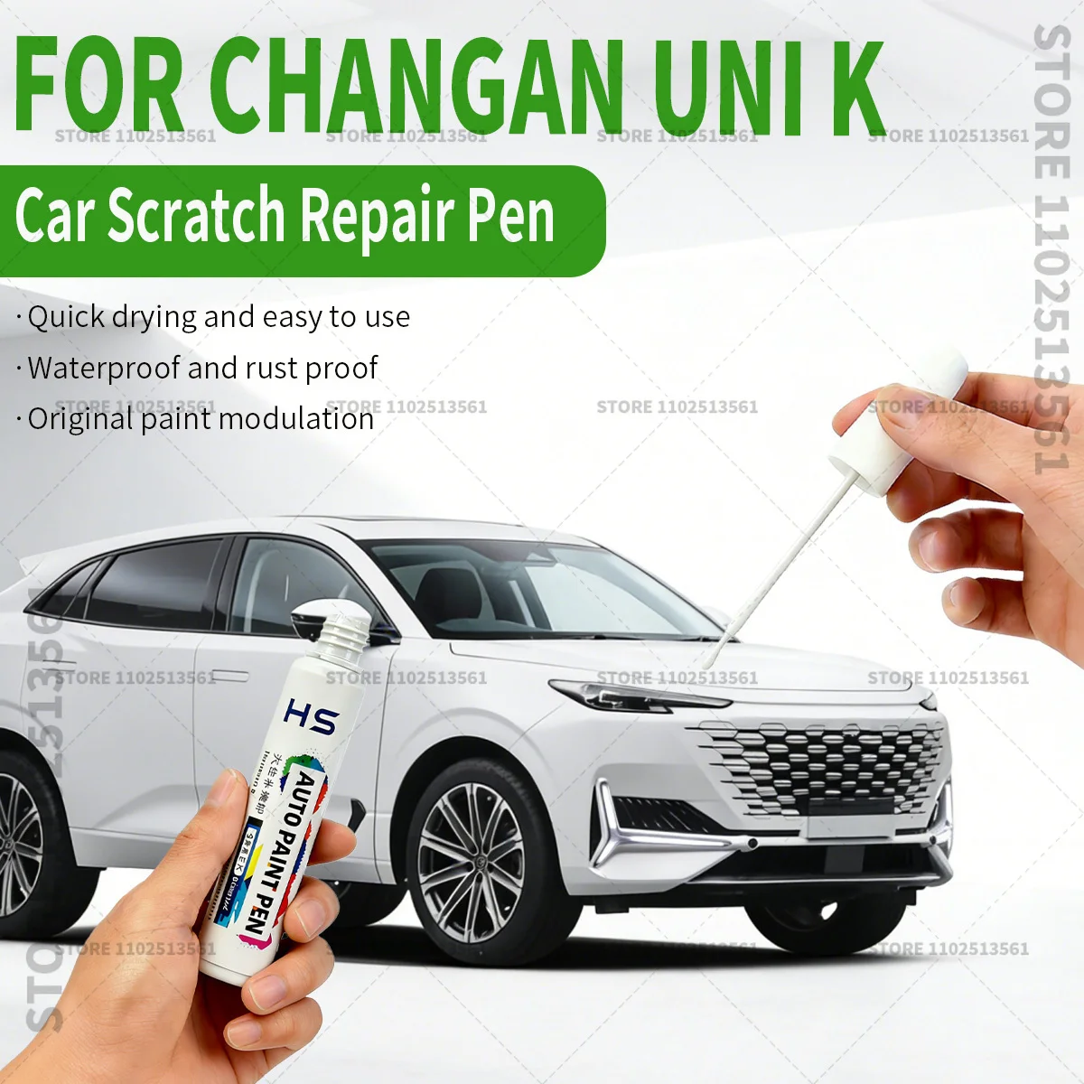 

For ChangAn UNI K Car Paint Repair Pen Restores Original Factory Paint Finish Blue 126 Cyan Blue BN6 White C05 Gray CA121