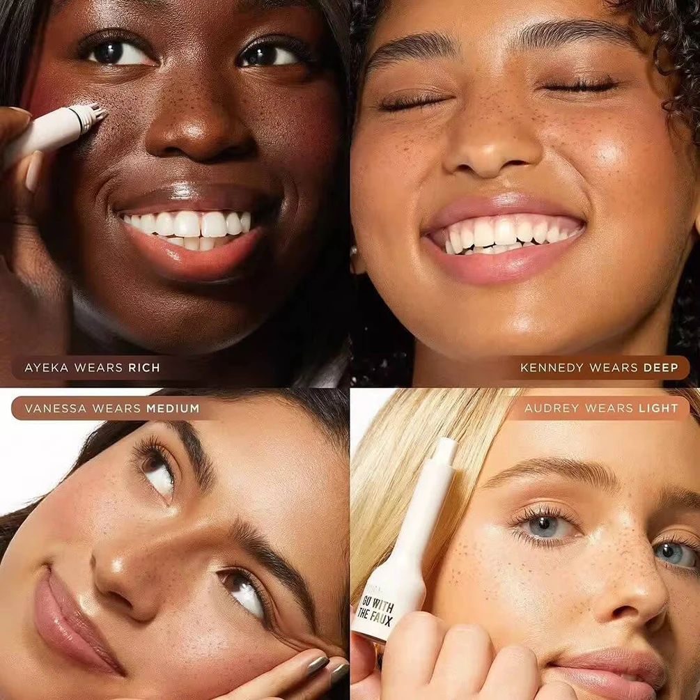 1.5 مللي قلم النمش بالضغط بعلامة خاصة 4 ألوان مقاوم للماء نباتي طويل الأمد طبيعي واضح شعار مخصص ماكياج القسوة مجانا