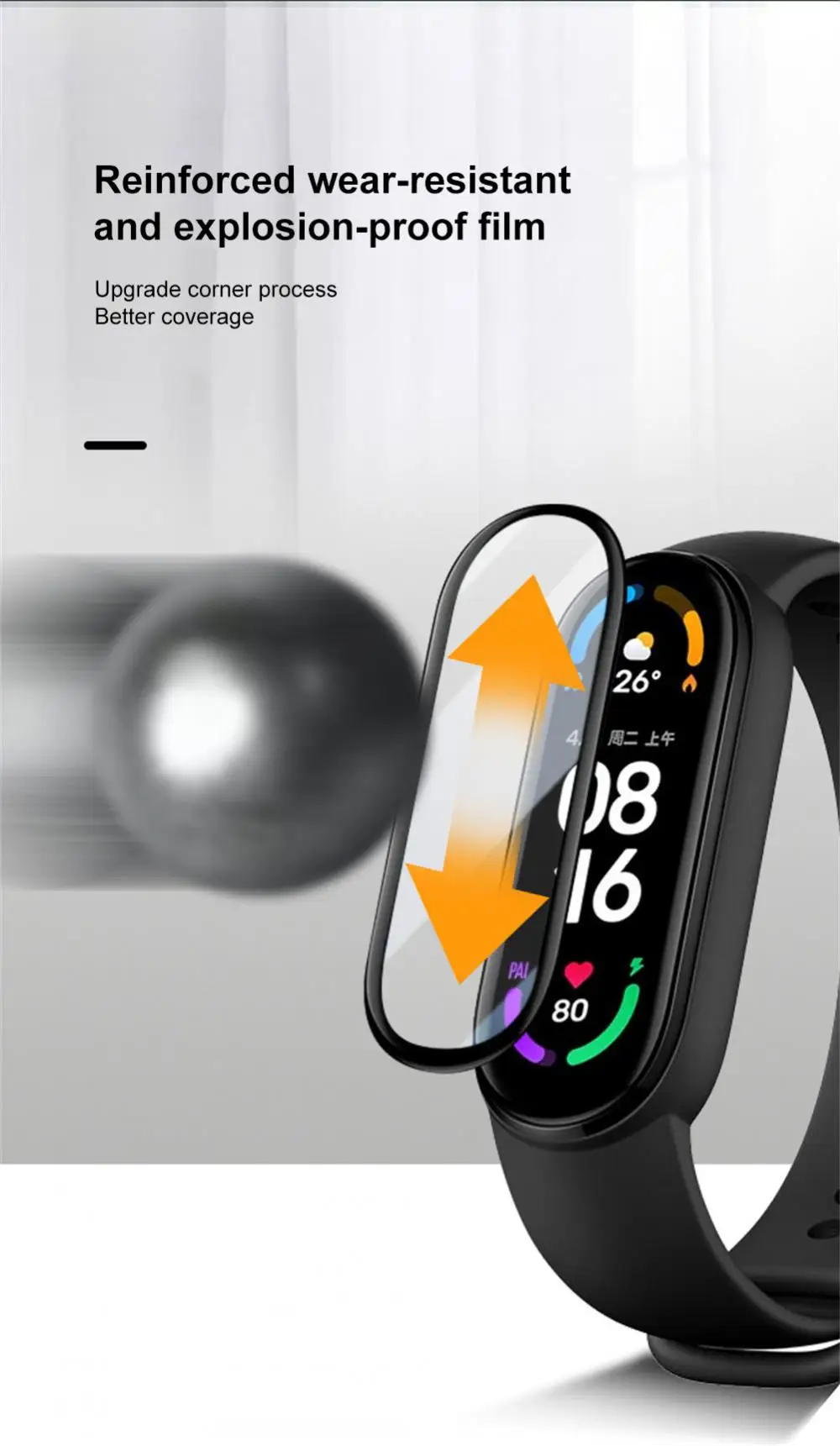 1pcs For Mi Band Bracelet 8 Water Gel Film Watch Screen Protection Film Full Screen 3D Hot Bending Film