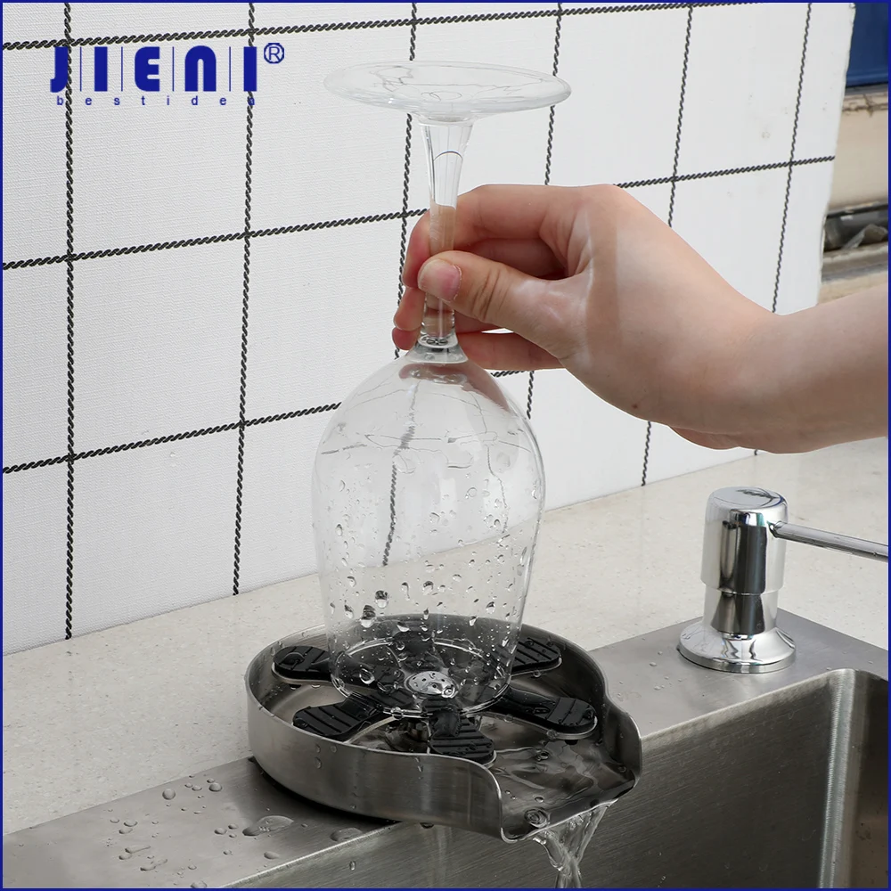 

JIENI Bar Counter Commercial Cup Washer Nozzle Small Sink Stainless Steel Faucet Household Automatic High-Pressure Cup Washer