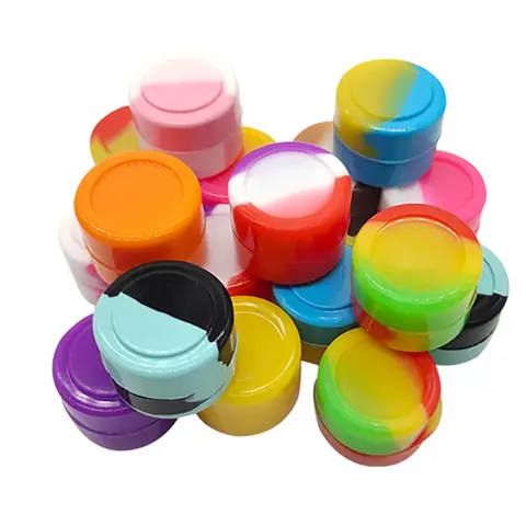 5PCS Silicone Container 2ML 3ML 5ML Jar Storage Box Mix Colors Nonstick Concentrate Containers Jars Oil Wax Case