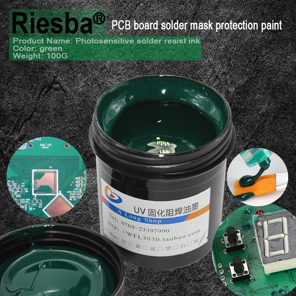 1pc PCB UV Photosensitive Inks Green PCB UV Curable Solder Resist Ink Solder Mask UV Ink Paste (black red blue white green)