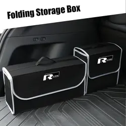 Caja de almacenamiento para maletero de coche de gran capacidad, bolsa organizadora de fieltro plegable para Volkswagen VW RLINE Jetta Tiguan Passat Polo Golf T-ROC GTI