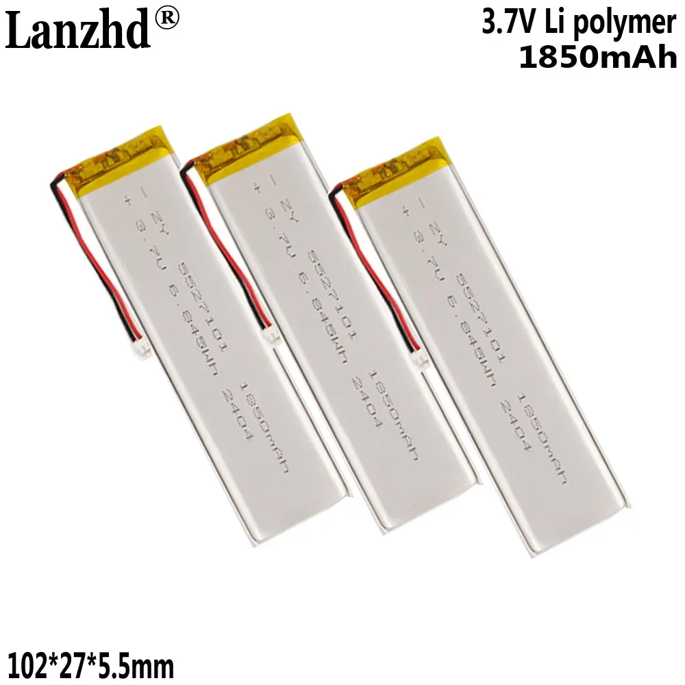 3.7V Lithium Battery for Sensor Light Smart Light Wireless Keyboard Wall Lamp Long Bar Wardrobe Light 5527101 1850mAh
