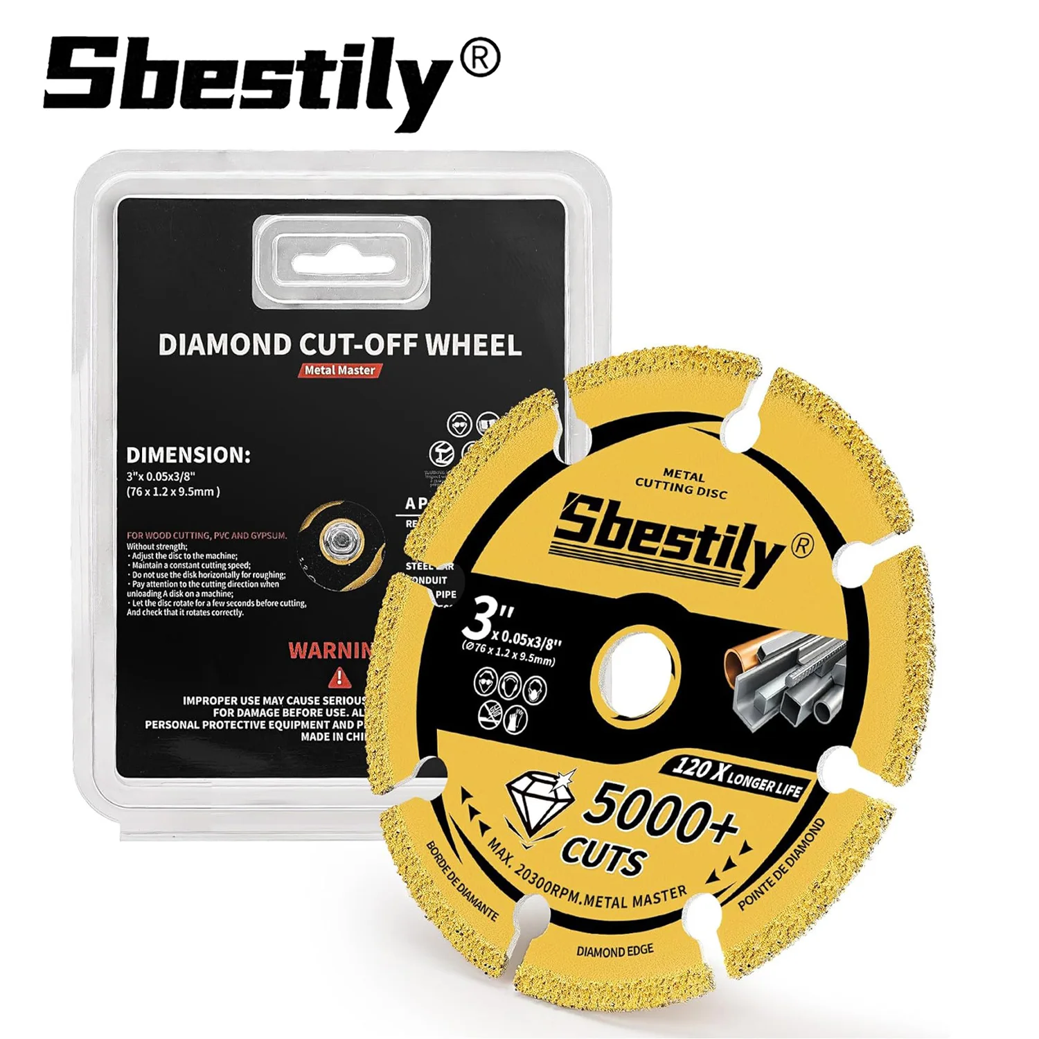

Отрезной алмазный диск Sbestily 76 мм (3 дюйма), промышленный, для резки арматуры, стали, железа и нержавеющей стали