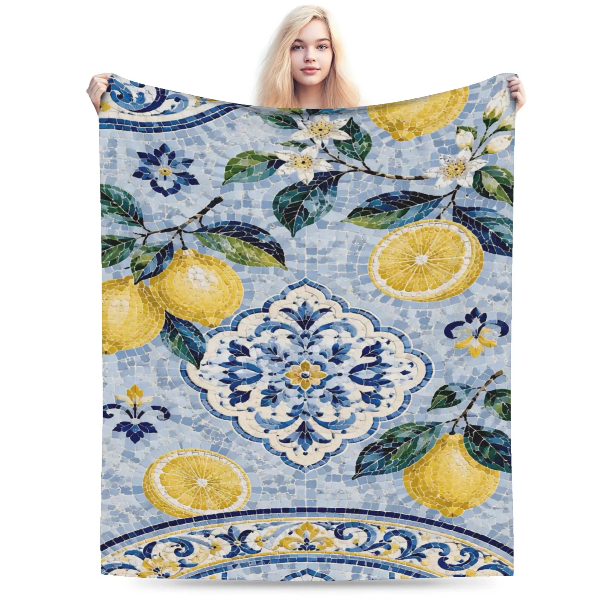 New Arrival Lemon Sicily Rectangle Blankets Soft Coral Fleece Plush  Comfortable Throw Blanket Machine Washable