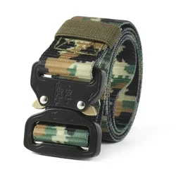 New Men's Belt Outdoor Hunting Tactics Belt Multi Functional Buckle Nylon Belt Marine Corps Canvas Metal Buckle