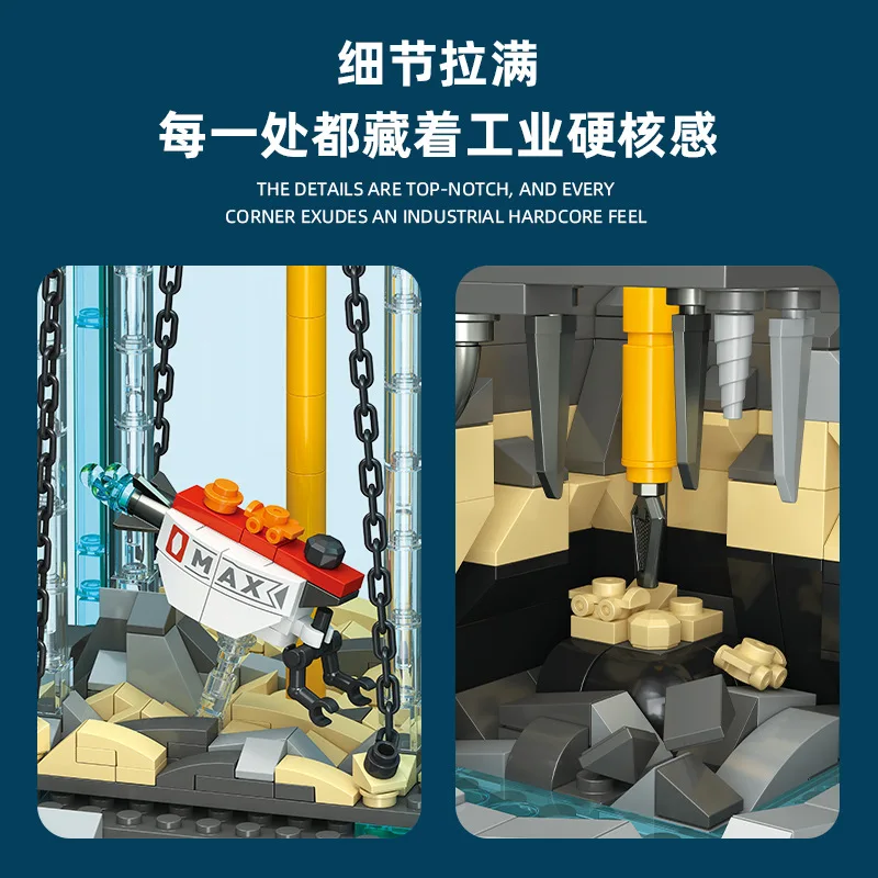 

Miniature Offshore Mining Scene Building Block Model of Offshore Platform Assembly Ornament Educational Toy Kid Gift JJ9215