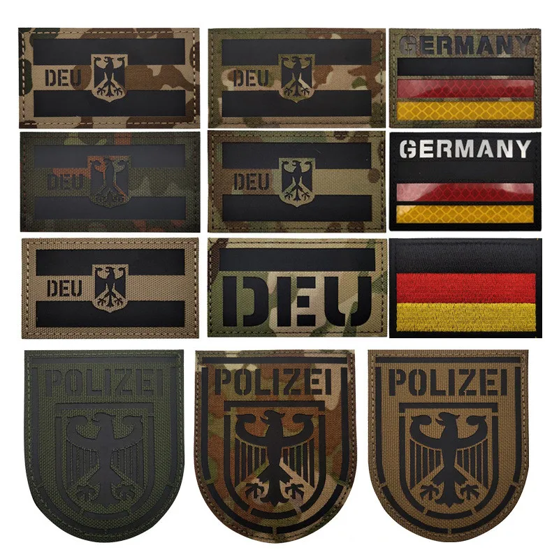 German Reflective Patch Flag Patch Military Tactical Armband Infrared Lighting Effect Outdoor Night Backpack Accessories