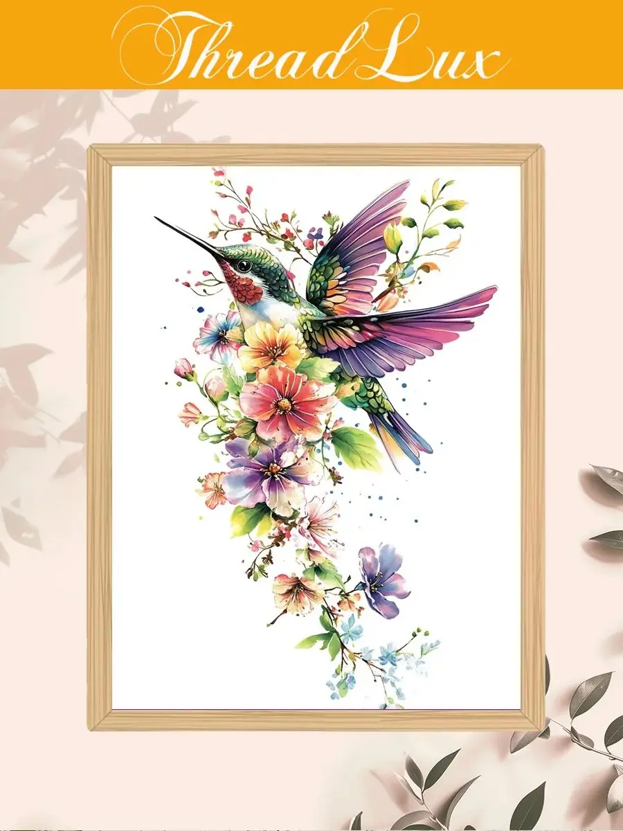 1 Stück Rahmenloses 30x40cm/11,8x15,7-Zoll Bedrucktes Kreuzstich-DIY-Set mit Blumen- und Vogelmotiven, geeignet für Erwachsene Anfänger – Detail 1