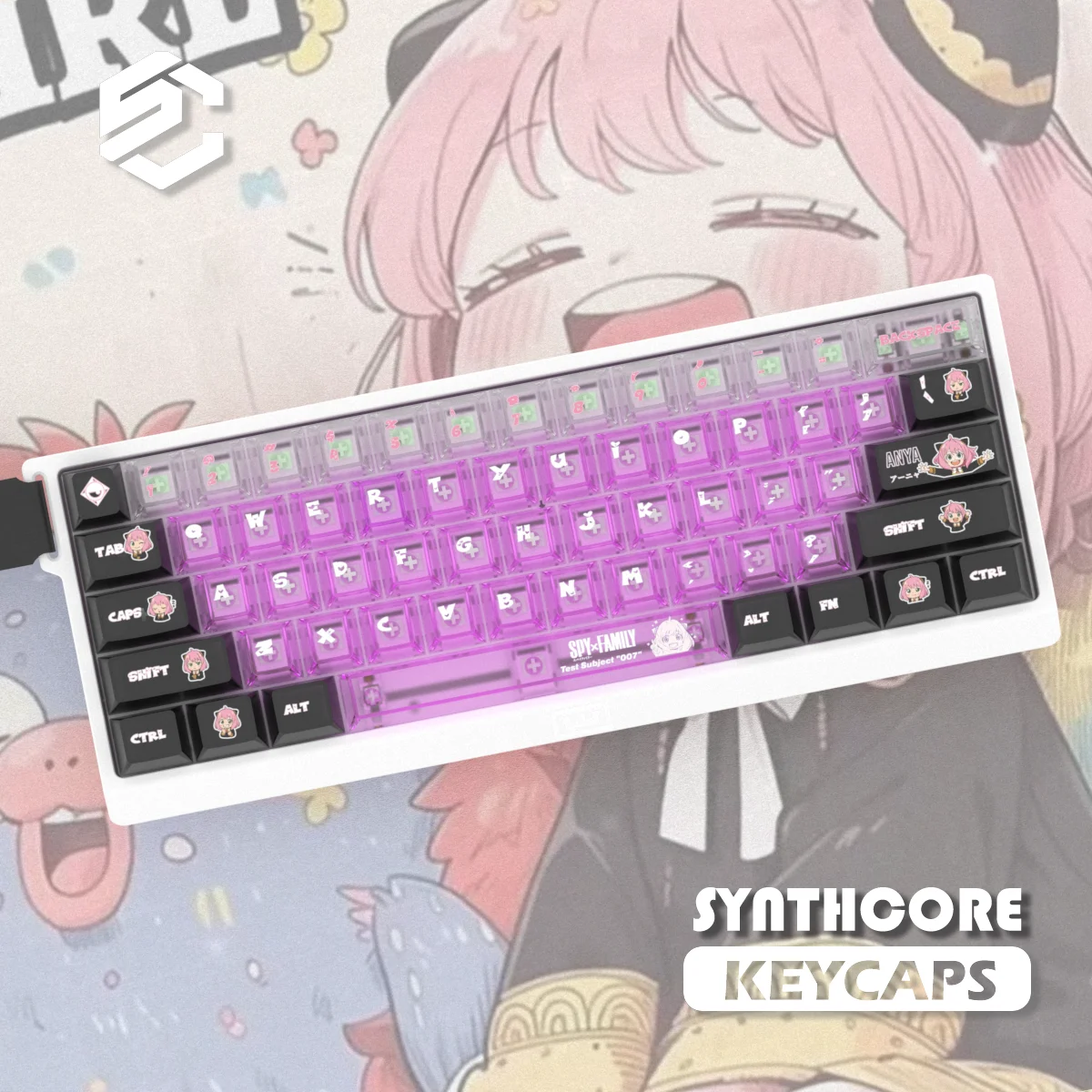 130 Keys SPY × FAMILY EVANGELION Keycap Cherry Height +1.78 Fog Through Pc Game Keycaps for Mechanical Magnetic Axis Keyboard