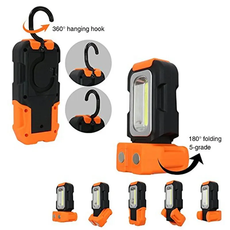 New COB Work Light Strong Magnetic Inspection Light Portable Emergency Lighting Multi-function Strong Lamp Flashlight