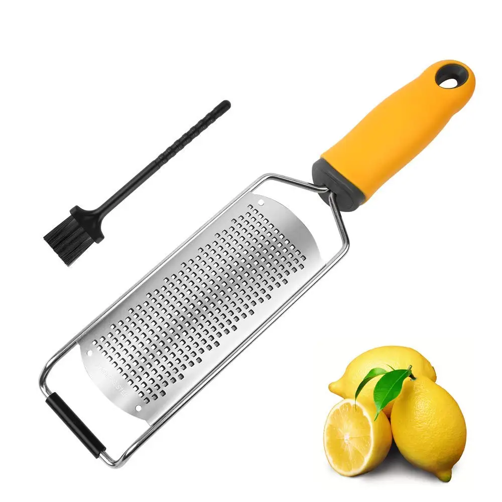 Lemon Zester Grater Citrus Zester Grater with Handle Stainless Steel Cheese Grater for Chocolate Nutmeg Kitchen Gadget YY105