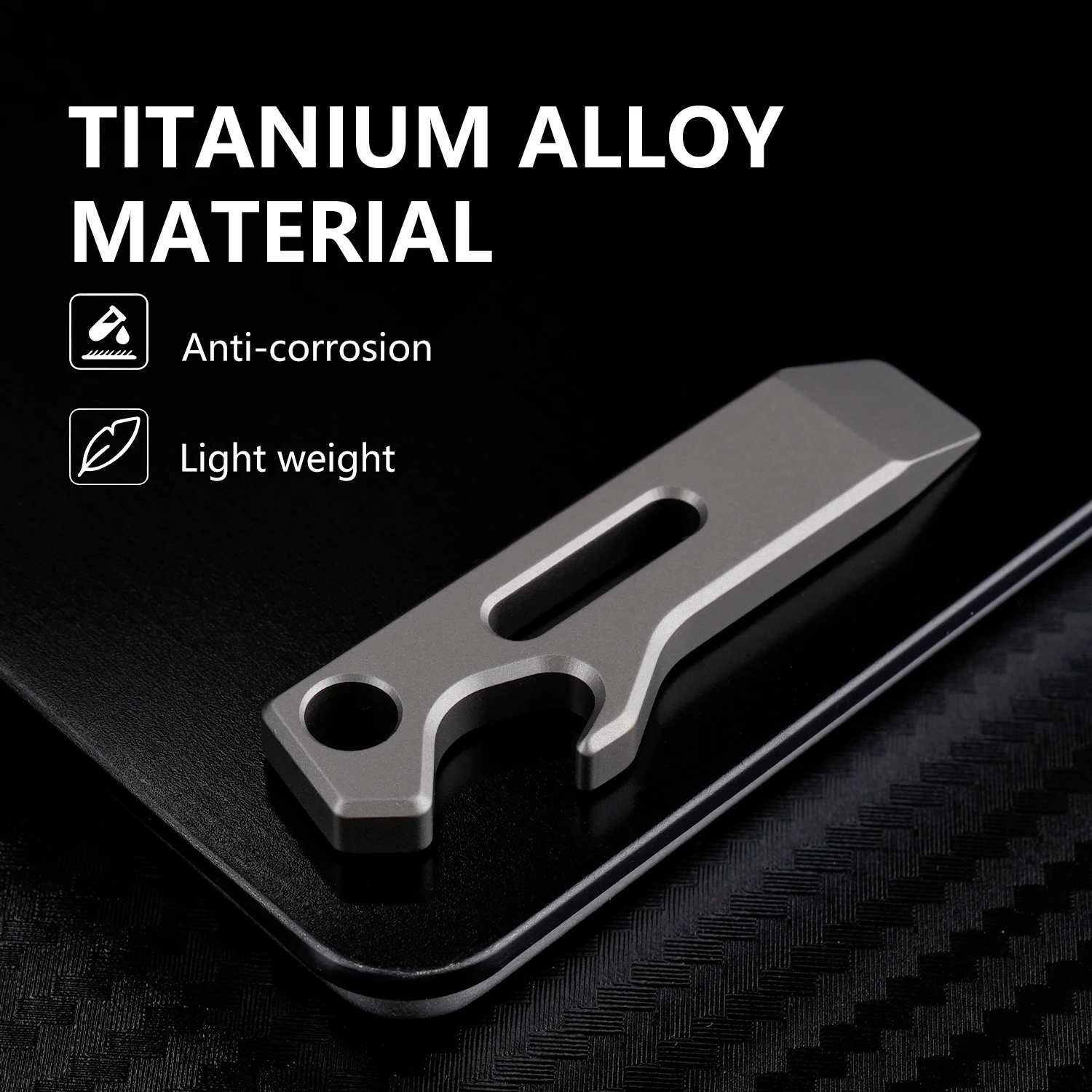 TGZUO 1.72in TC4 Titanium EDC Pry Bar CNC Mini Multifunctional Pocket Crowbar Outdoor Survival Carry Tool