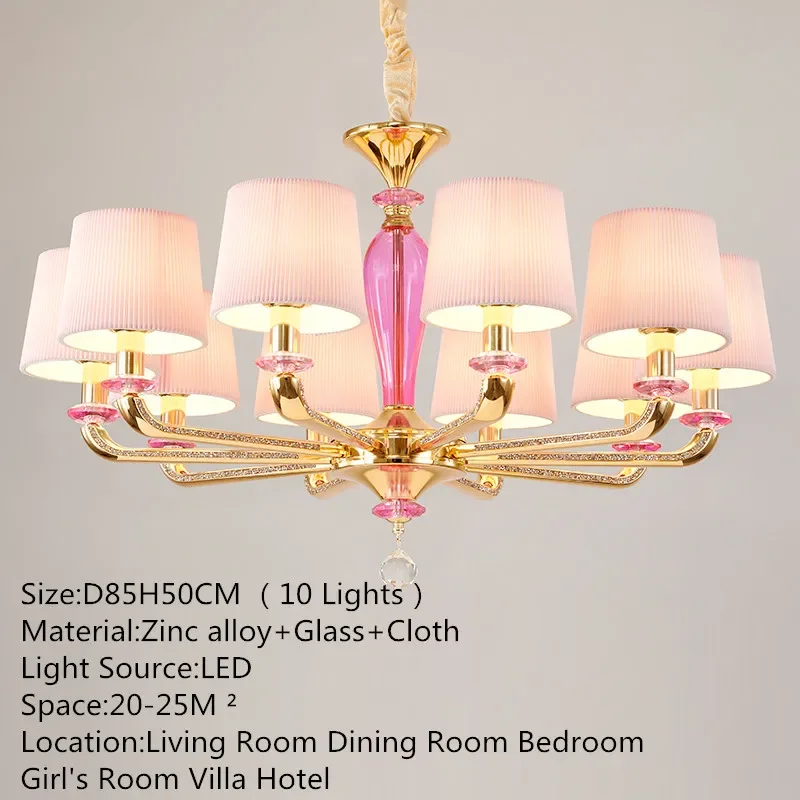 COLIN Contemporary Pink Pendent Lamp Luxury Living Room Restaurant Bedroom Girl's Room Villa Clothing Store Chandelier