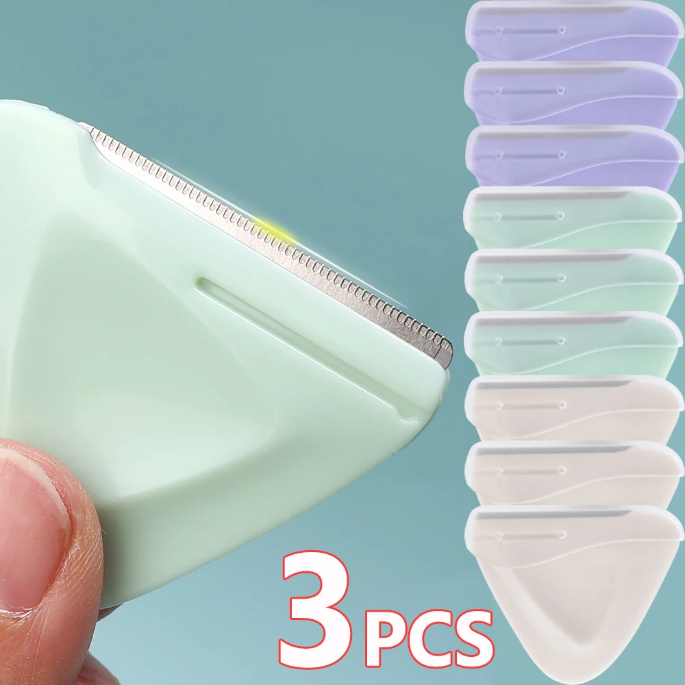 Cremiger Macaron-Farben-Augenbrauenschneider, dreieckig, tragbar, sicher, Augenbrauenschaber, spezieller Augenbrauenschneider, Augenbrauenklinge, Beauty-Tool