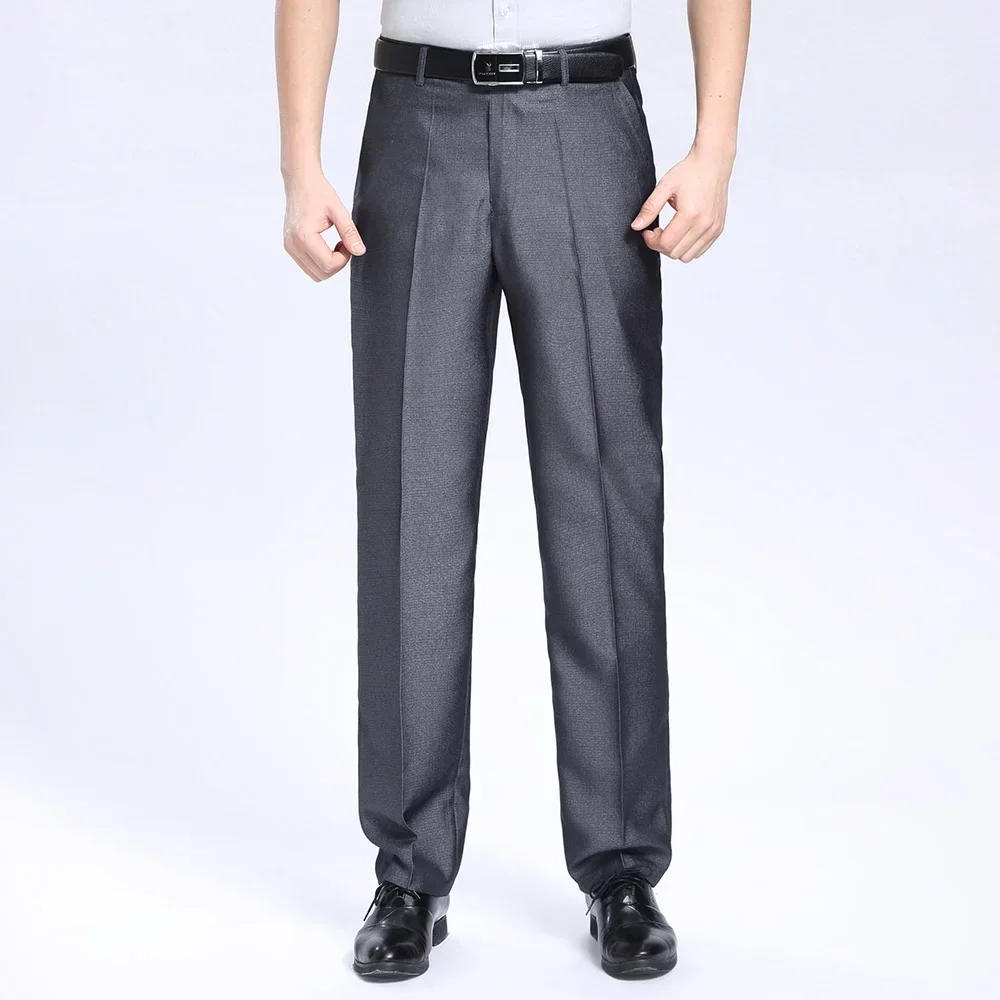 2025 Men Business Silk Suit Pant Plus Size 29-56 Spring Summer New Fashion Formal Men Casual Pant Buckle Trousers For Male