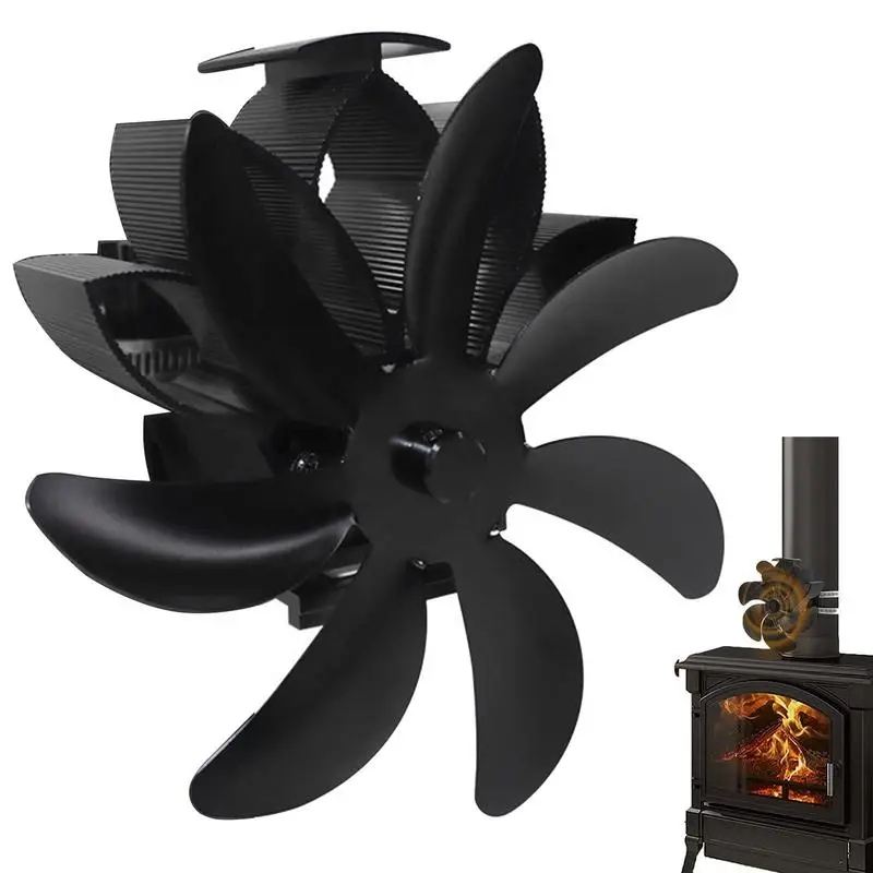 

Wood Stove Fan Non Electric Heater Stove Fan 7 Leaves Pellet Stove Fan Heater Heat Power Stove Fan For Wood Log Stoves