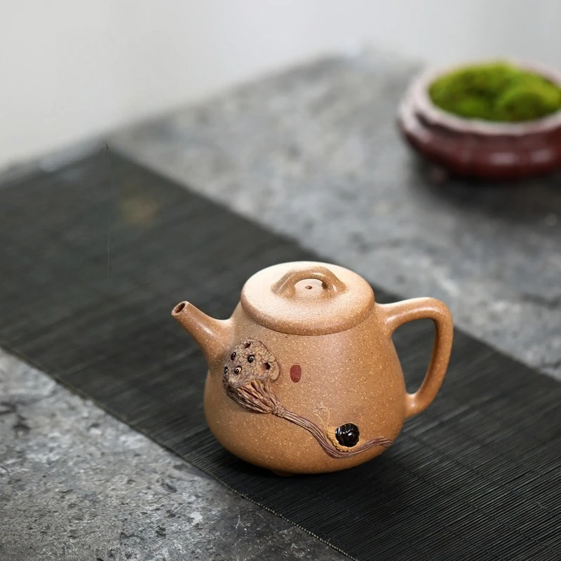 240ml Yixing Handmade Purple Clay Lotus Pod Sculpture Teapots, Raw Ore Tea Sets,Kung Fu Tea