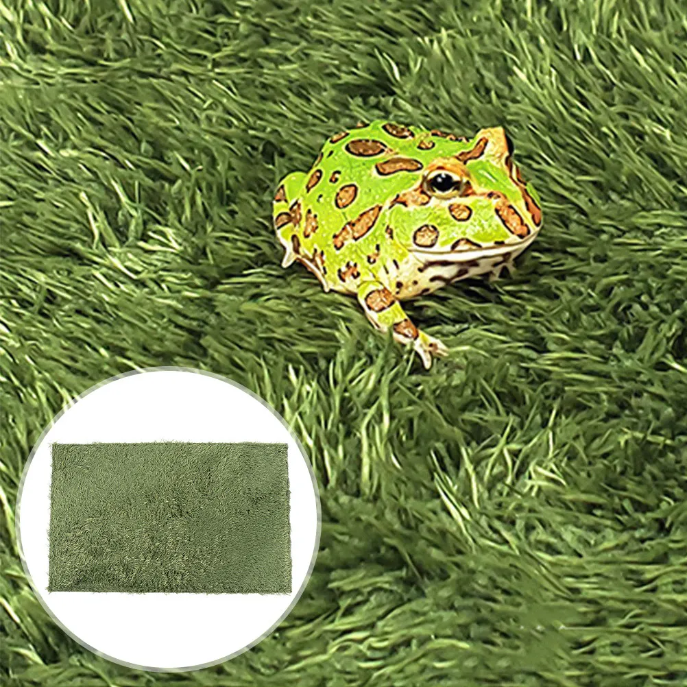 Alfombra de Musgo Artificial Realista para Reptiles, Alfombra Lavable de Algodón para Reptiles, Revestimiento para Terrarios de Mascotas, para Serpientes, Lagartos, Geckos y Reptiles Pequeños