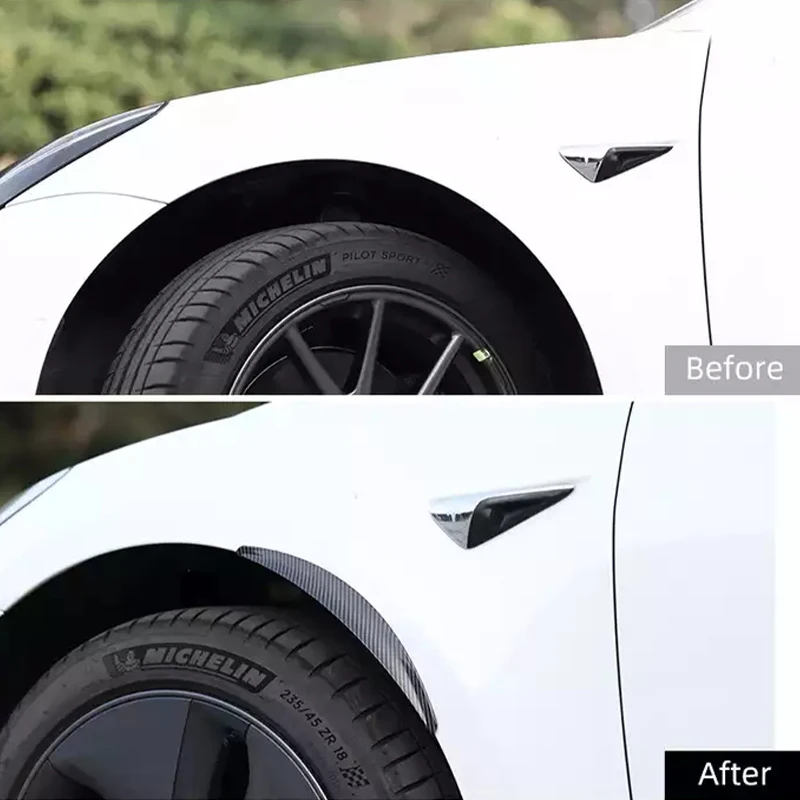 4 sztuk koło samochodowe brwi wykończenie łukowe boczny błotnik taśmy dla Tesla Model 3 2017 2018 2019 2020 2021 samochód niewidoczne Mud Flasp