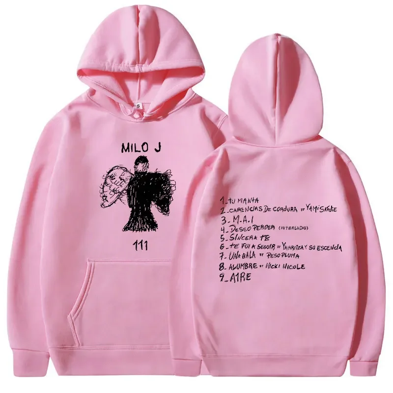 2026 neuer Milo J 111 Album-Grafik-Hoodie für Männer und Frauen, Unisex-Sweatshirt, Vintage Hip-Hop-Pullover, Geschenk für Fans, Streetwear-Kapuzenpullover – Detail 8