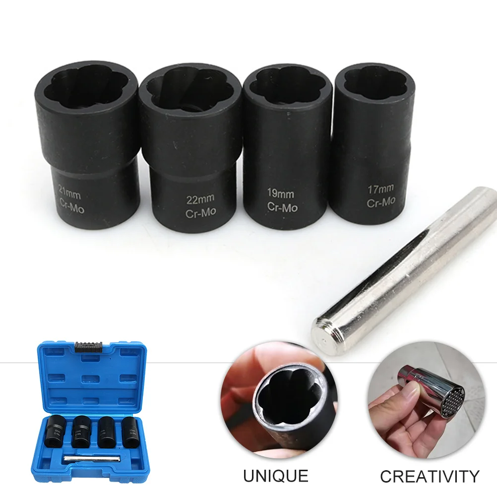 

Nut Extractor Kit High-Strength Steel Bolt Remover Function Portable Storage Broken Screw Extractor Socket Damaged Nut