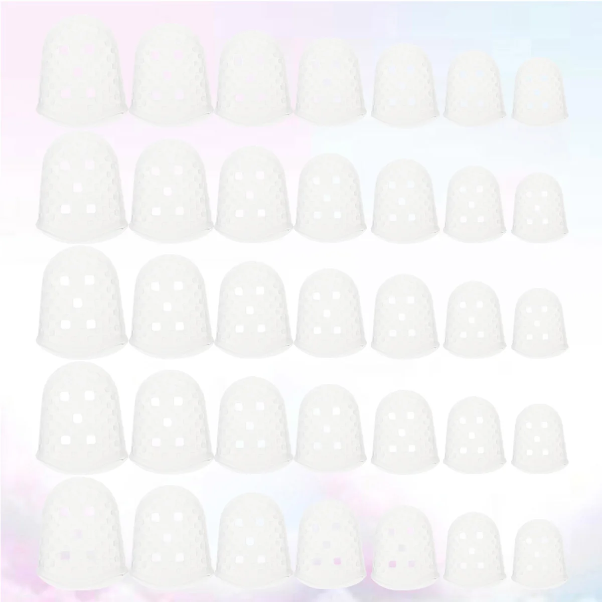 

35 Pcs Silicone Finger Guards Fingertip Protector Play The Piano Guitar Protectors White