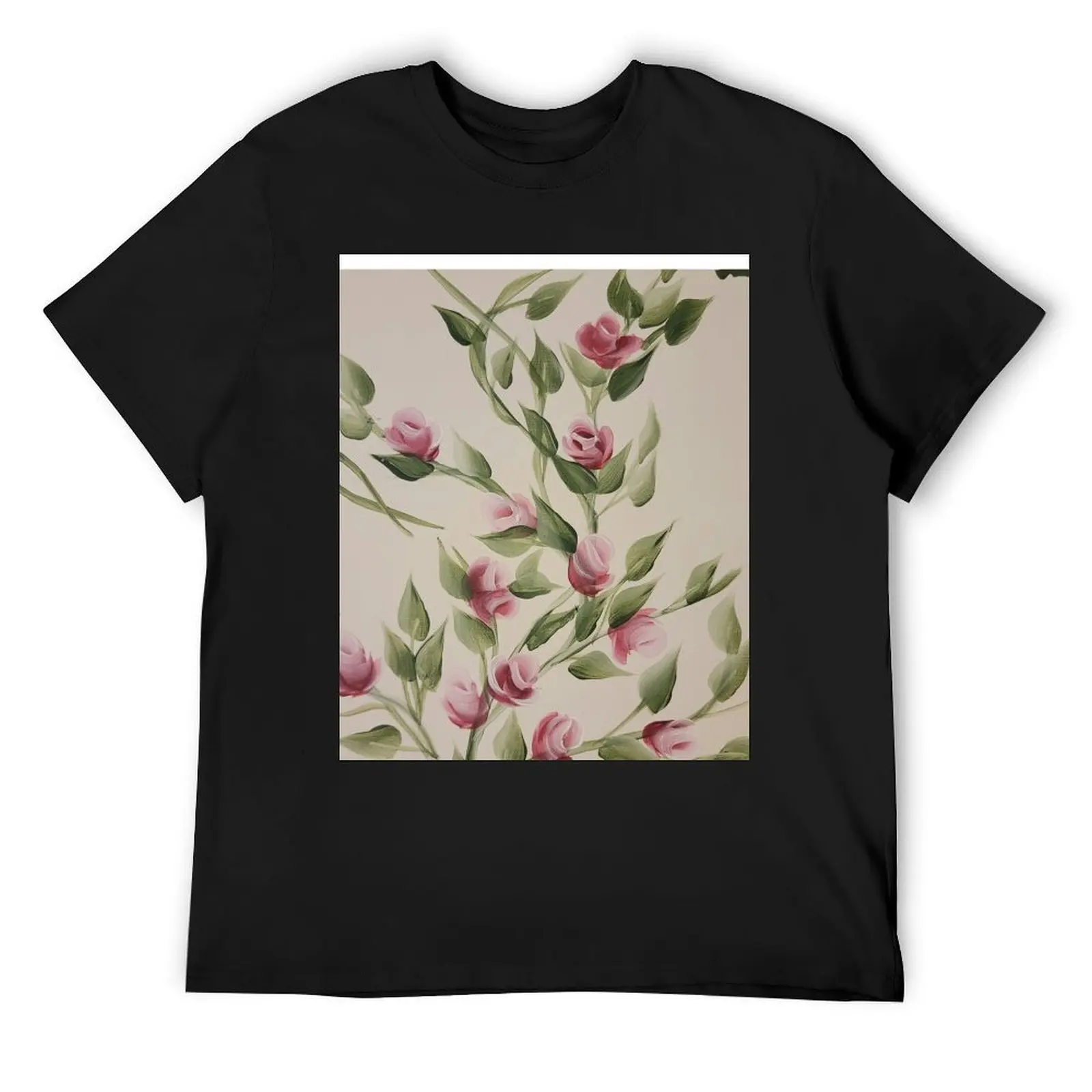 Hand Painted Rose Buds A Buddin' T-Shirt anime clothes plus size tops cute clothes vintage anime shirt mens graphic t-shirts