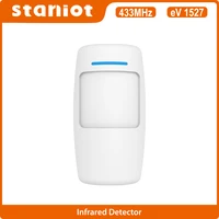 Staniot-Sensor de movimiento PIR para hogar inteligente, Detector infrarrojo humano Compatible con sistema de alarma de seguridad inalámbrico de 433Mhz, funciona con Alexa
