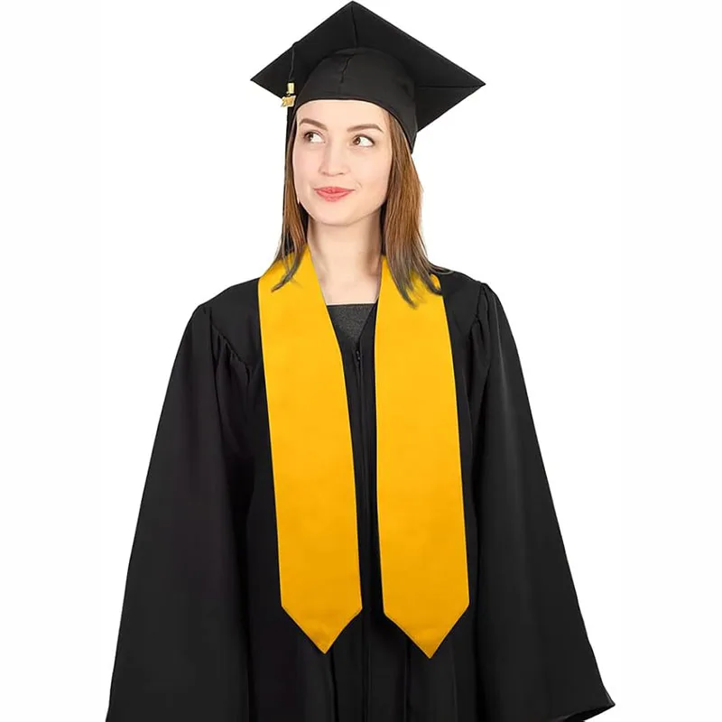 Unisex Adults Graduation Stole Bulk Sublimation Blank Grad Sash Plain Graduate Honor Stole, Classic End With Trim 70inches